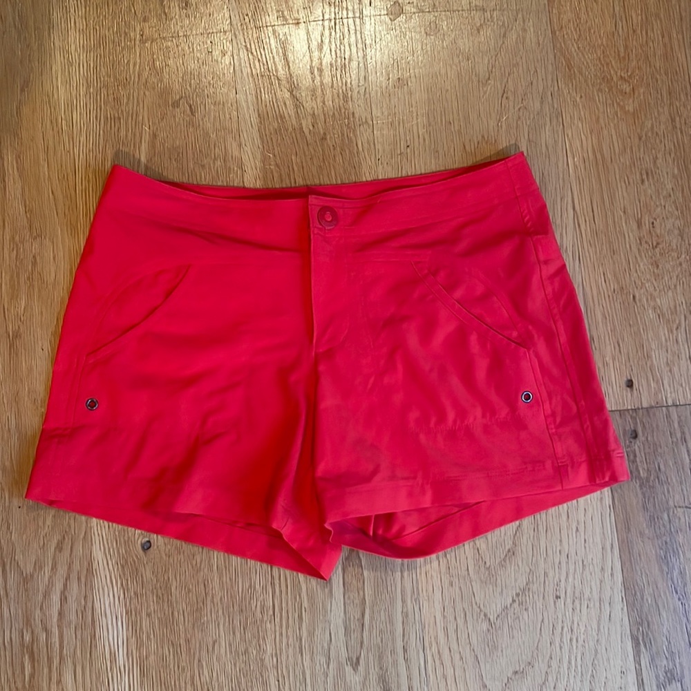 Athleta orange shorts, size 0, like new